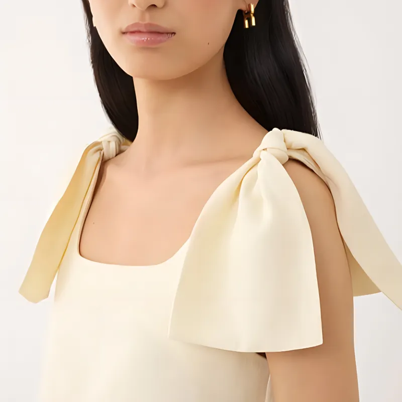 Chloé Bow Strapped Square Neck Tank Top-5