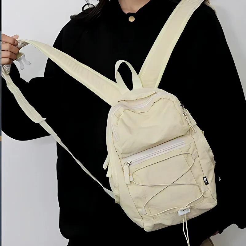 Warrior Nylon Backpack Regular Women's Ecru-2