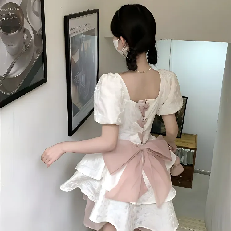 XIANSINIAO 2025 Summer Short Sleeved Dress Women's-2