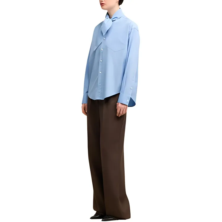 AMIPARIS Scarf collar Cotton Shirt-3