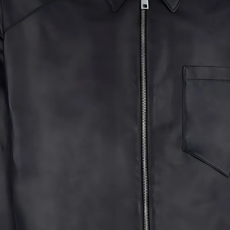PRADA Zip Up Leather Jacket-3