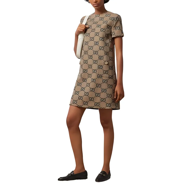 GUCCI SS24 Short-Sleeved Dresses Women's Beige-1