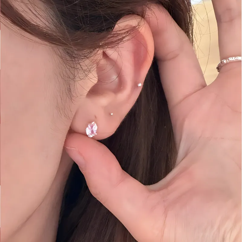 QIANFANGDAHUANGYE S925 Sterling Silver Stud With Zircon Stud Earrings Women's-1