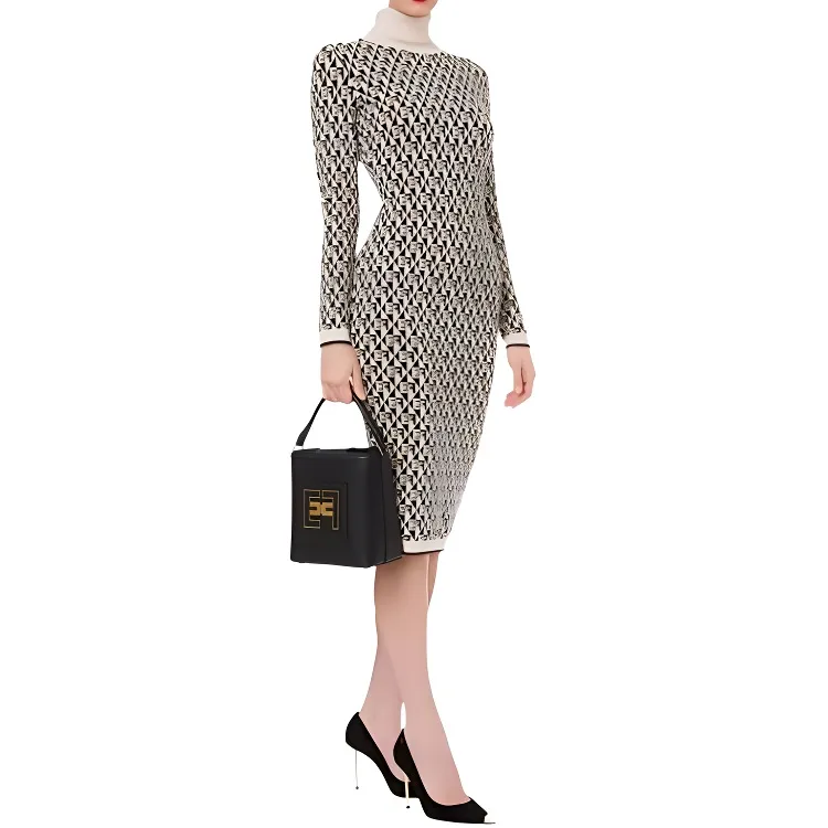 Elisabetta Franchi Long Sleeved Dress Women's Black-1
