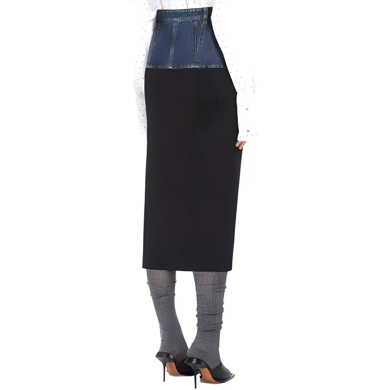 SportMa Edam Collection Denim Long Skirt Women's Midnight Blue-2