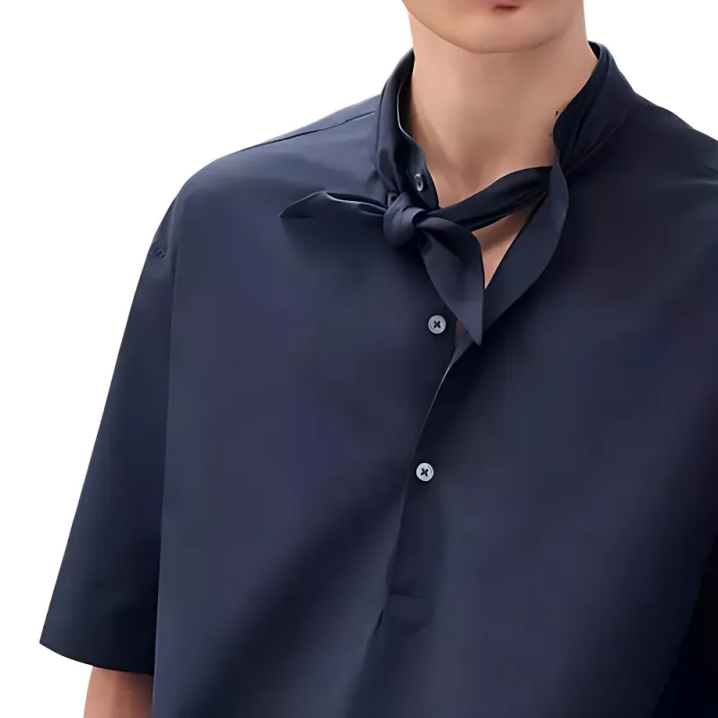 HERMES Shirts Men Marine Blue-3