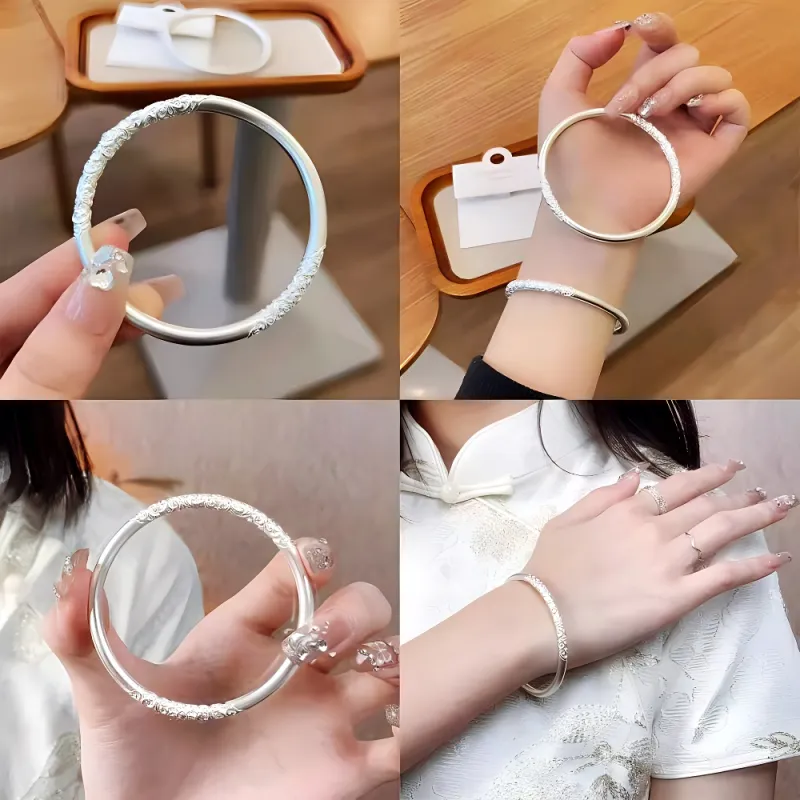Bowl S999 Fine Silver Bangles Unisex-2