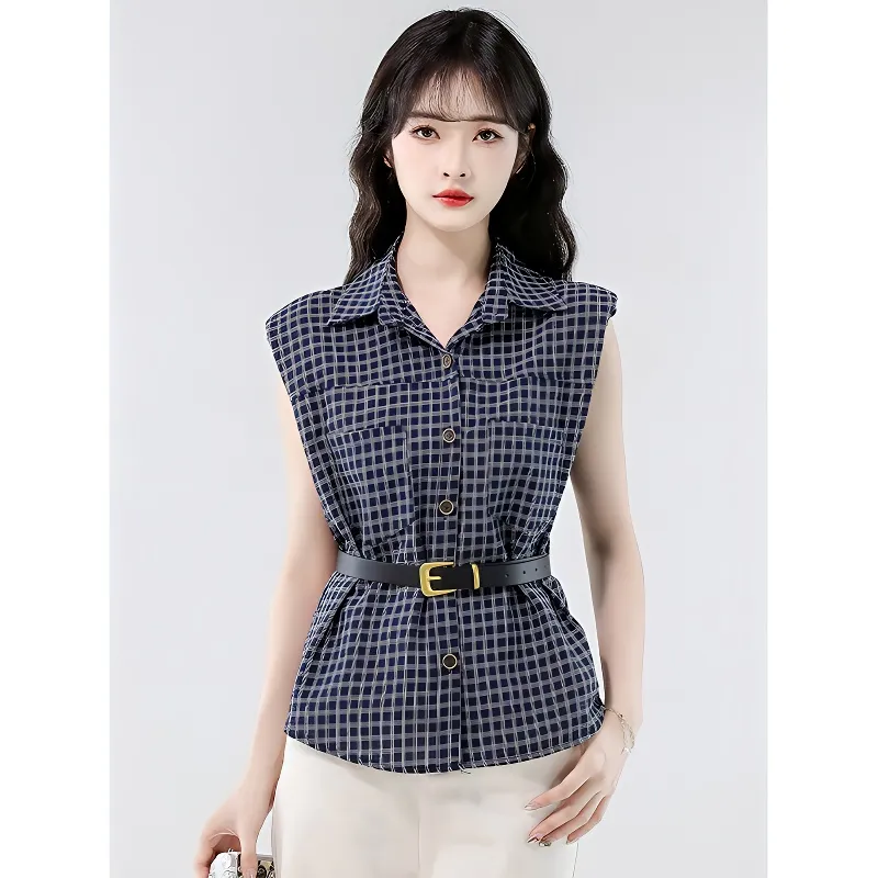 Flowers in water Shirts Women's Plaid-5