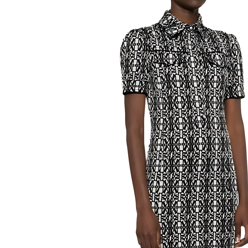 MaxMara Cesy Monogram Short Sleeved Dress-4