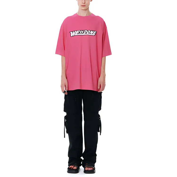 WE11DONE T Shirts Unisex Pink-2