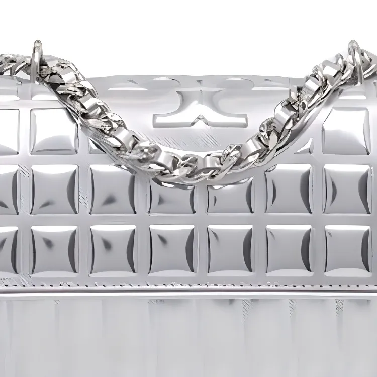 TORY BURCH Tory Burch Fleming Leather Handbag Shoulder Bag Women's Silver-2
