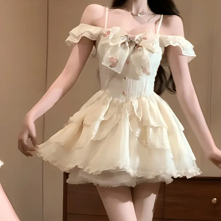 TORIGHT Slip Dress Women's Cream Apricot-2