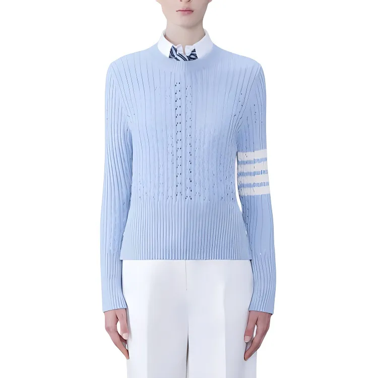 THOM BROWNE 4 Bar Pointelle knit Wool Jumper-1