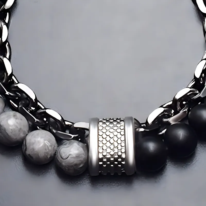 MUXIANG Map Stone Bracelets Unisex-3