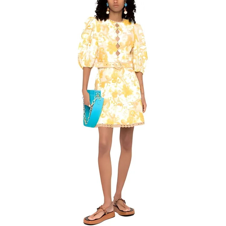 Zimmermann Short-Sleeved Dresses Women's Yellow-2