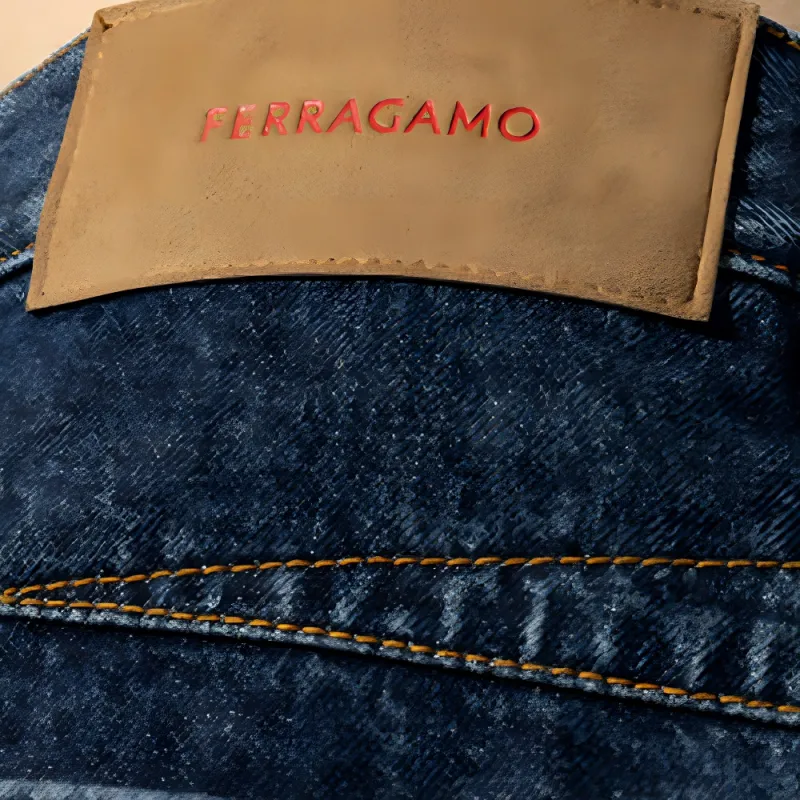 Ferragamo Medium Wash Straight Leg Jeans-4