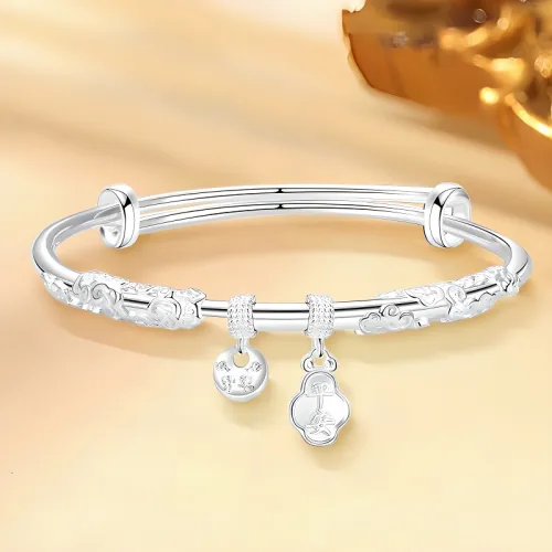 Bear Silversmith 999 Fine Silver Sterling Silver Bangle Women's