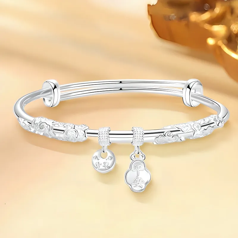 Bear Silversmith 999 Fine Silver Sterling Silver Bangle Women's-0