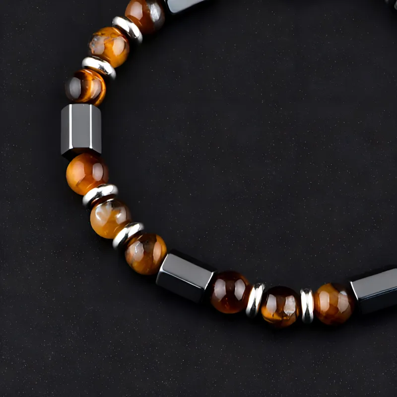 MUXIANG Tiger's Eye Stone Bracelets Unisex-2
