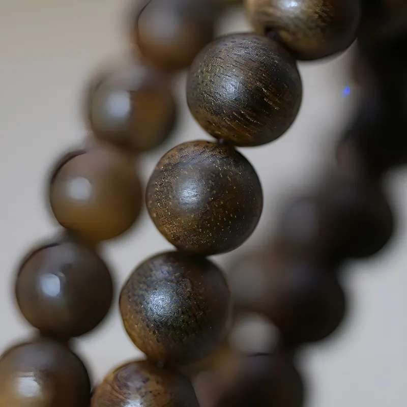 Xifeng Building Agarwood Beaded Bracelet #Good Luck Unisex-2