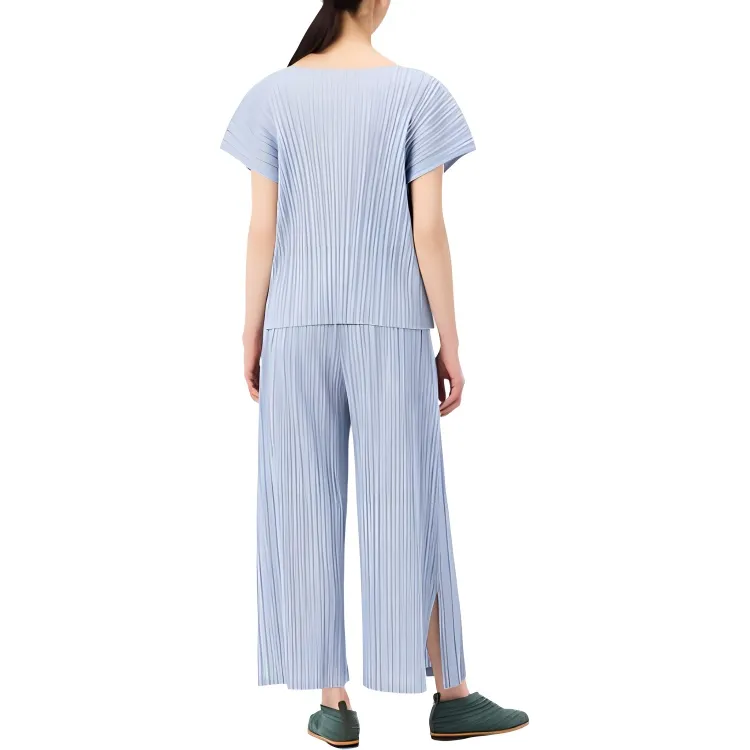 PLEATS PLEASE ISSEY MIYAKE SS23 Knitted Sweatpants Women's Light Purple-3
