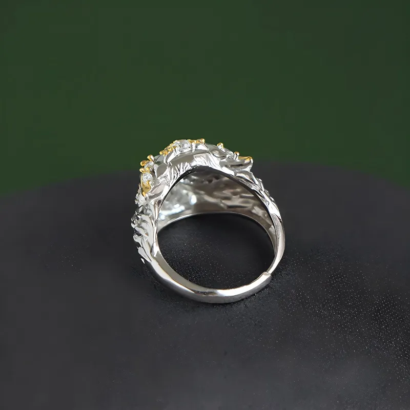 Xifeng Building Ice Glutinous Jadeite Rings Unisex-3