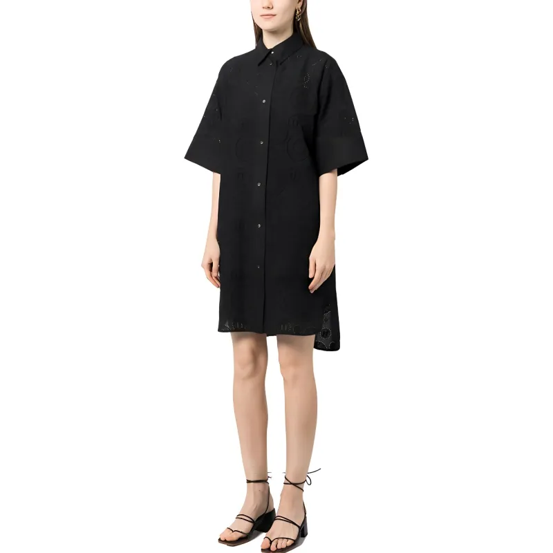KARL LAGERFELD Short Sleeved Dress Women's Black-3