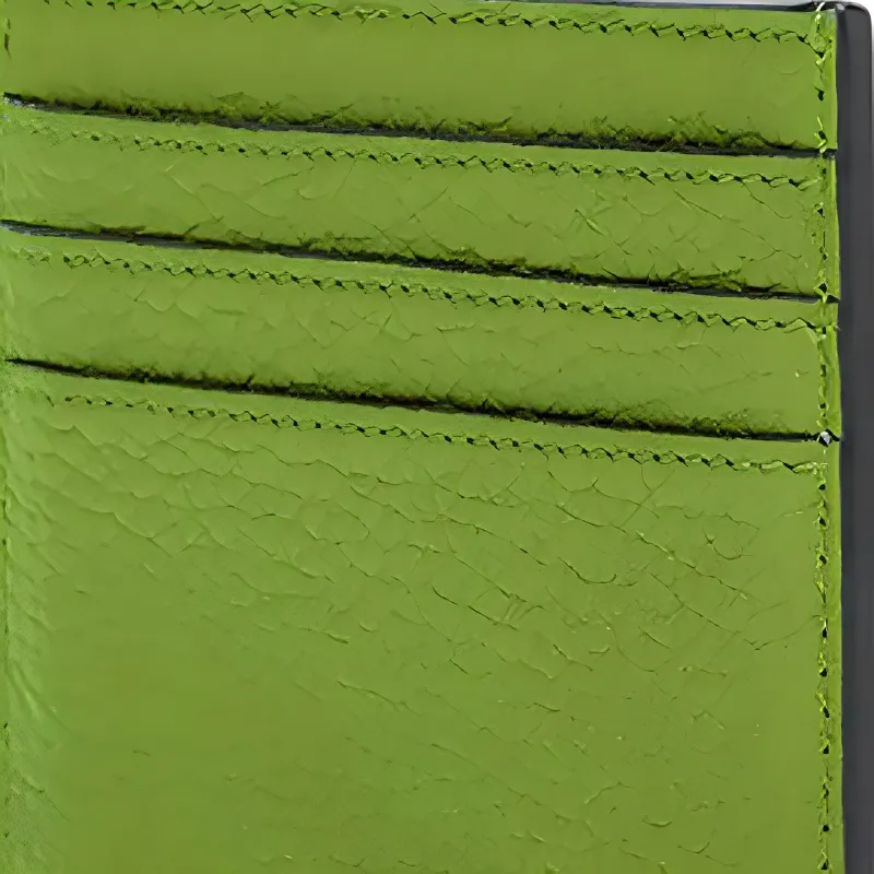 FENDI Cow Leather Business Card Holder Women's Green-3