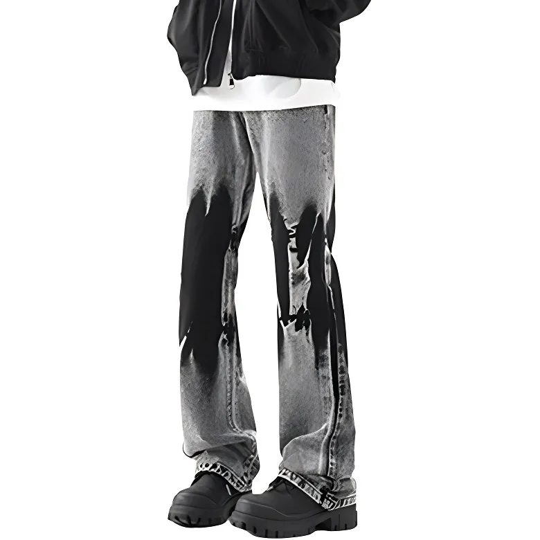 HKRXEC Jeans Men Black Gray Color-3