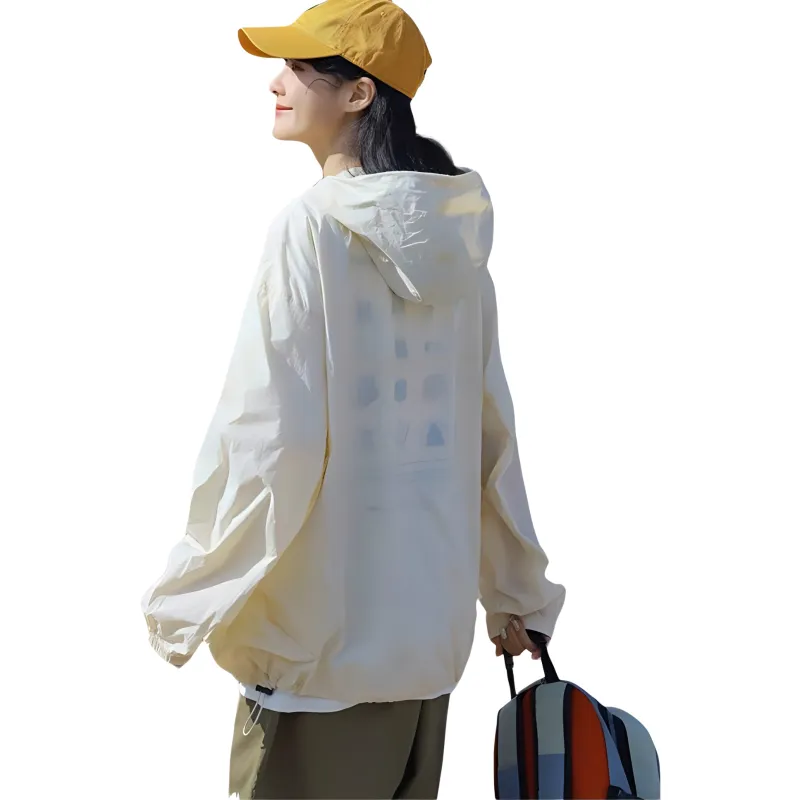 Flowers In Water Cropped Coat Women's Beige Apricot-1