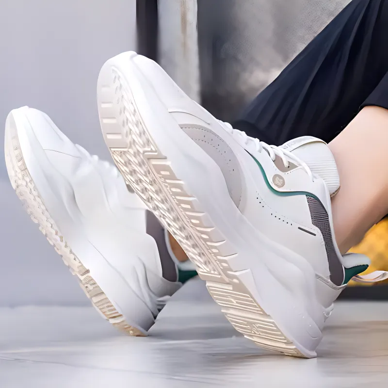361° Cushioned Slip Resistant Low Top Casual Shoes Men's White Gray-4