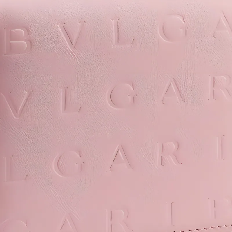 BVLGARI Logo Calfskin Wallet Women's Pink-3