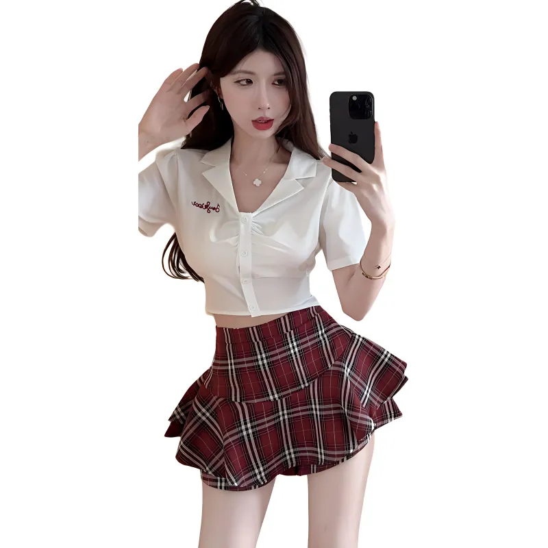 Mu Qingqing Two Piece Skirt Sets Women's-2