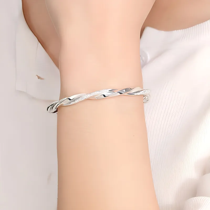 Bear Silversmith High Content Sterling Silver Sterling Silver Bangle Women's-4