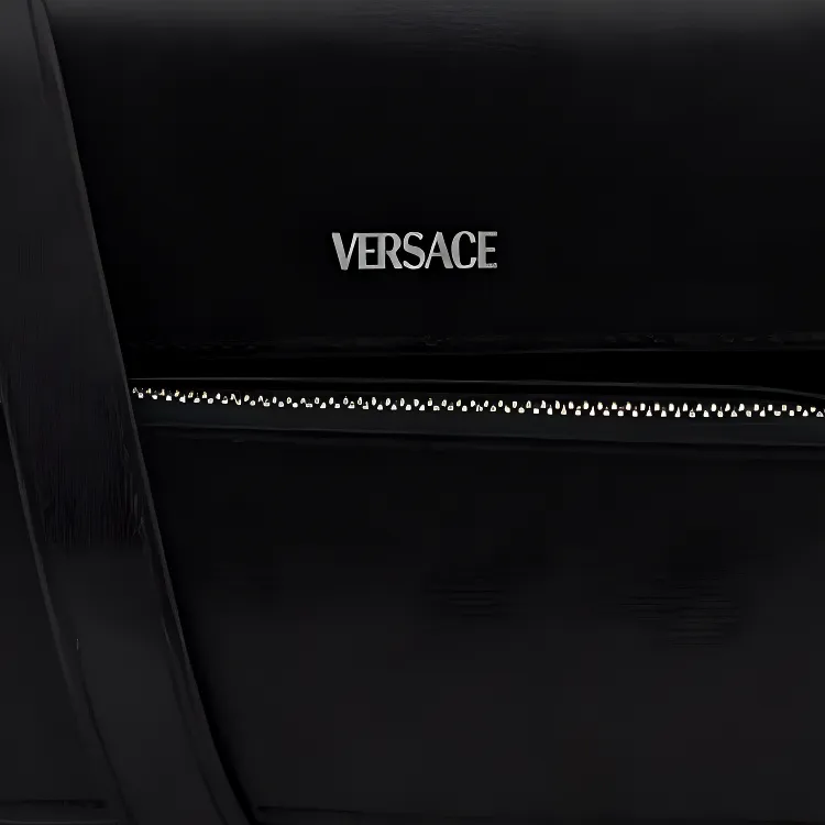 VERSACE Calfskin Crossbody Bag, Shoulder Bag Men's Black-3