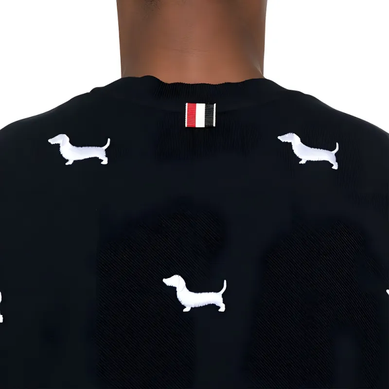 THOM BROWNE Dog Embroidered Crewneck T Shirt-4