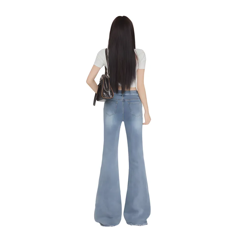 YINLEI Jeans Women's Blue-3