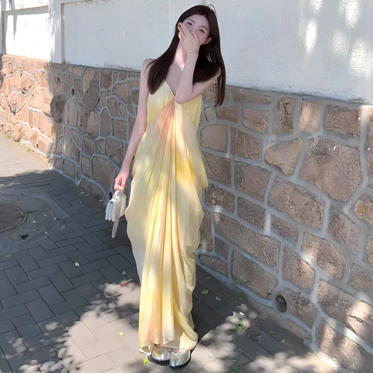 INCO VIBE Slip Dress Women's Yellow-1