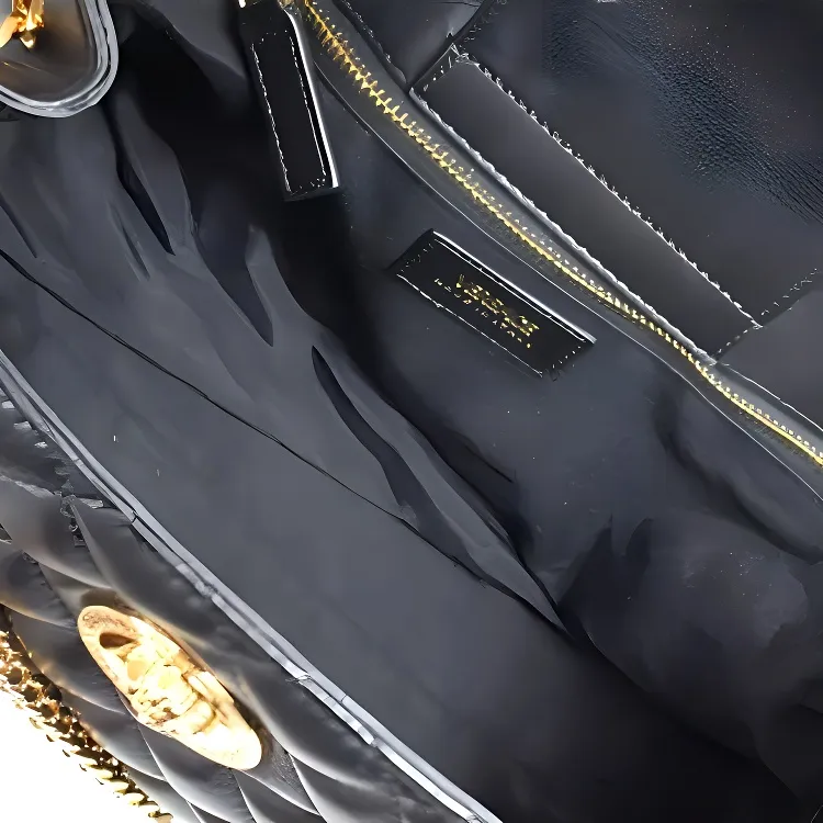 FANSIZHE Leather Shoulder Bag Women's Black-3