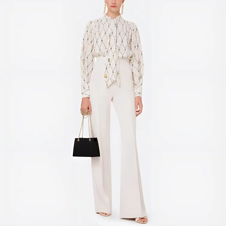 Elisabetta Franchi SS22 Casual Pants Women's White-1