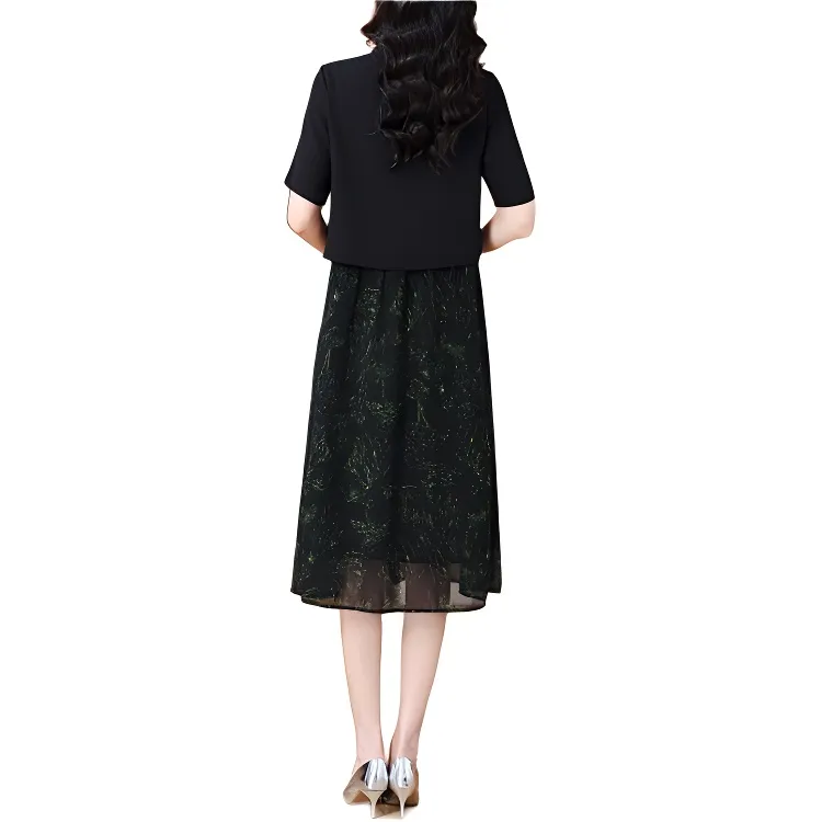 Flowers In Water Short Sleeved Dress Women's-2