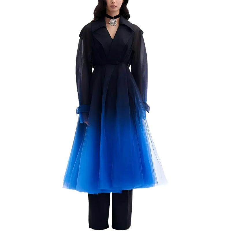 Oscar De La Renta Long Tule Coat-1