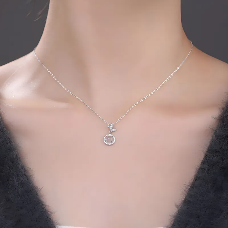 HAPPY BEAN Chalcedony Necklaces Women's-6