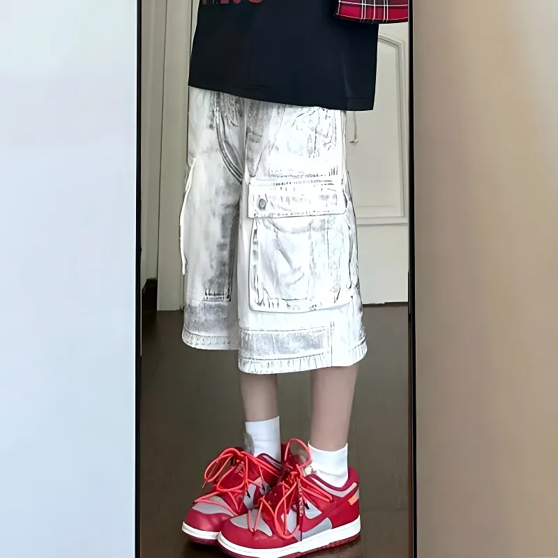 T-IRA Cargo Shorts Unisex White-2