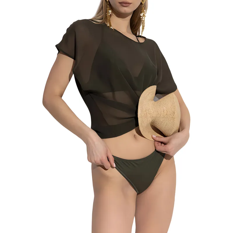 BALMAIN Semi Sheer Crewneck Beach Top-3