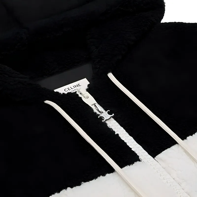 CELINE Hooded Jacket In Jersey Fleece-2