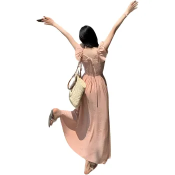 EIDOLON GRAIN Sleeveless Dress Women's Pink Orange