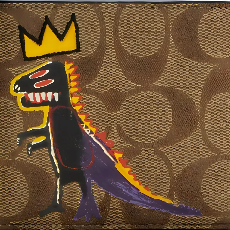 COACH Basquiat Graffiti Collaboration Leather Card Holder, Wallet Men's-3