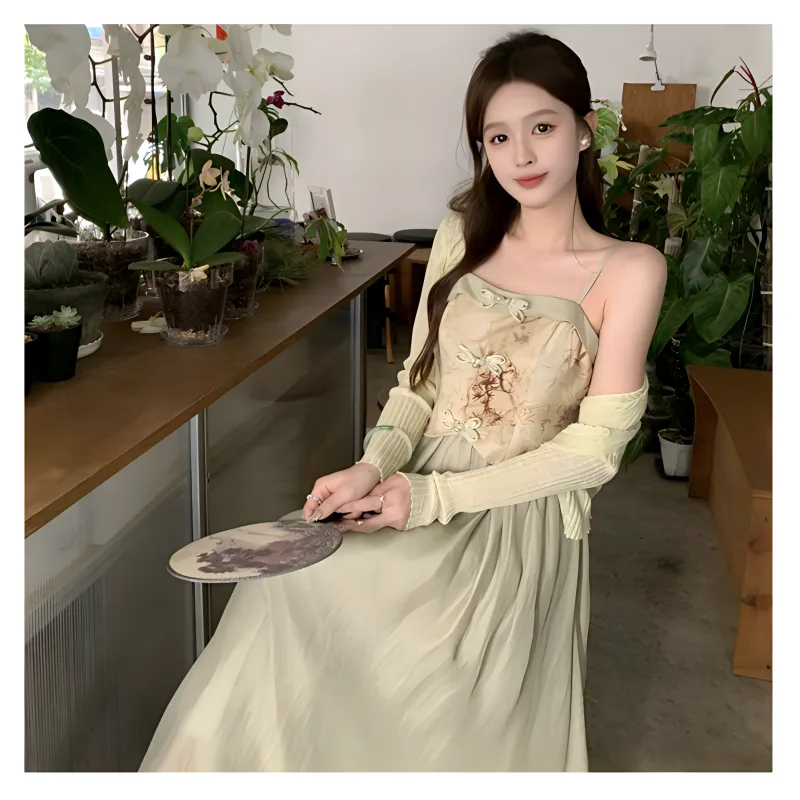 Mu Xiao Xin Two Piece Skirt Sets Women's-1