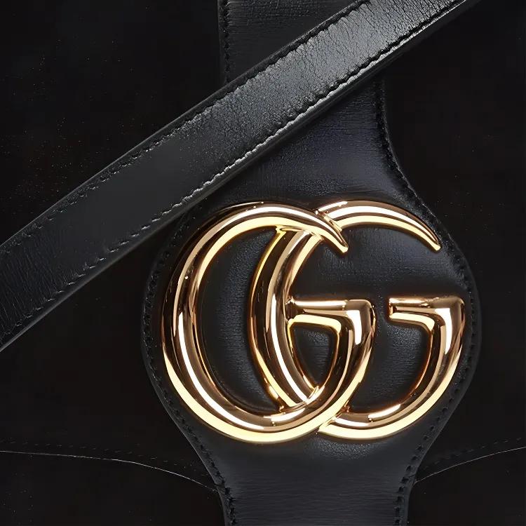GUCCI Arli Cow Leather Crossbody Bag, Shoulder Bag Medium Size Women's Black-3